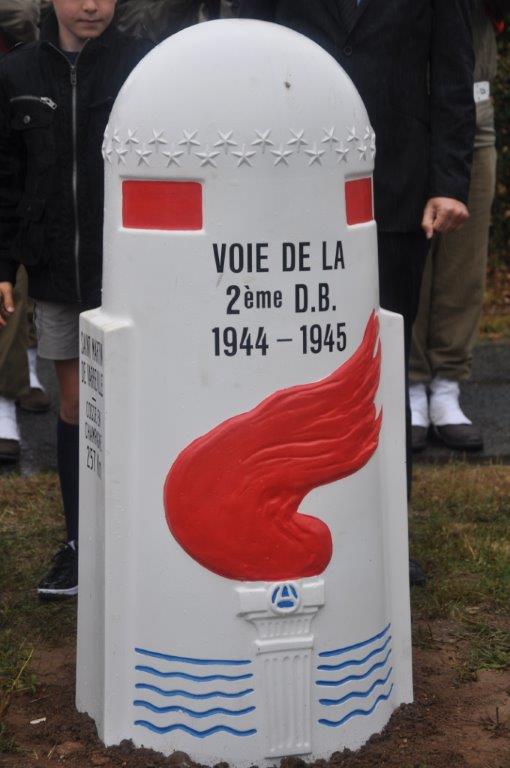 La borne commémorative "La voie de la 2ème DB"