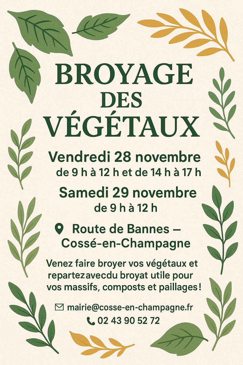 Broyage de végétaux
