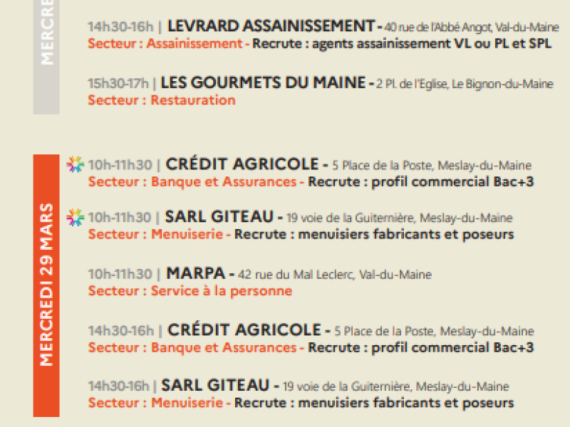 Programme des ateliers suite
