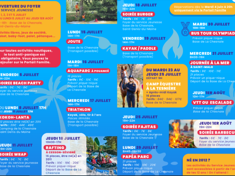 programme des activités