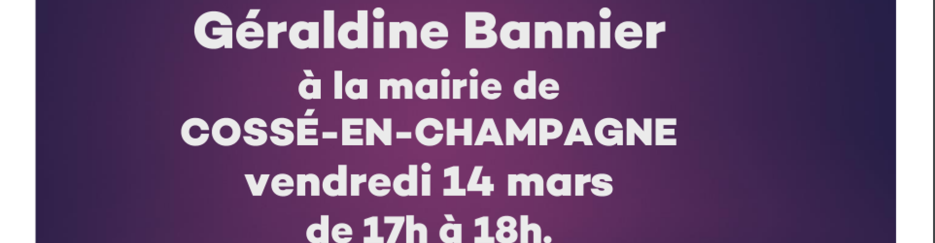 Permanence Géraldine Bannier